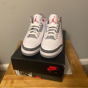 Fire Red Jordan 3 Brand New